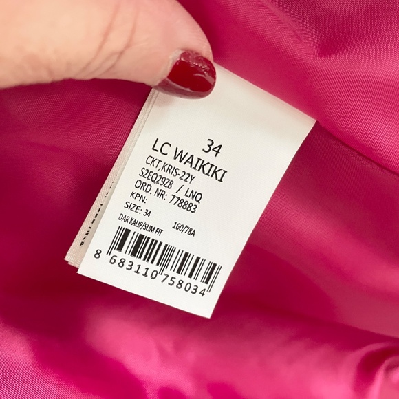 LC Waikiki Vision Blazer Tweed Jacket Chanel vibe Double breasted Pink Sz S - Picture 8 of 16